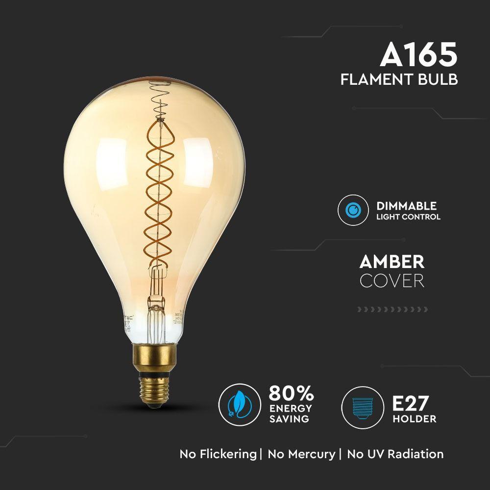 VT-2138D 8W A165 LED FILAMENT BULB WITH 2000K E27 DIMMABLE