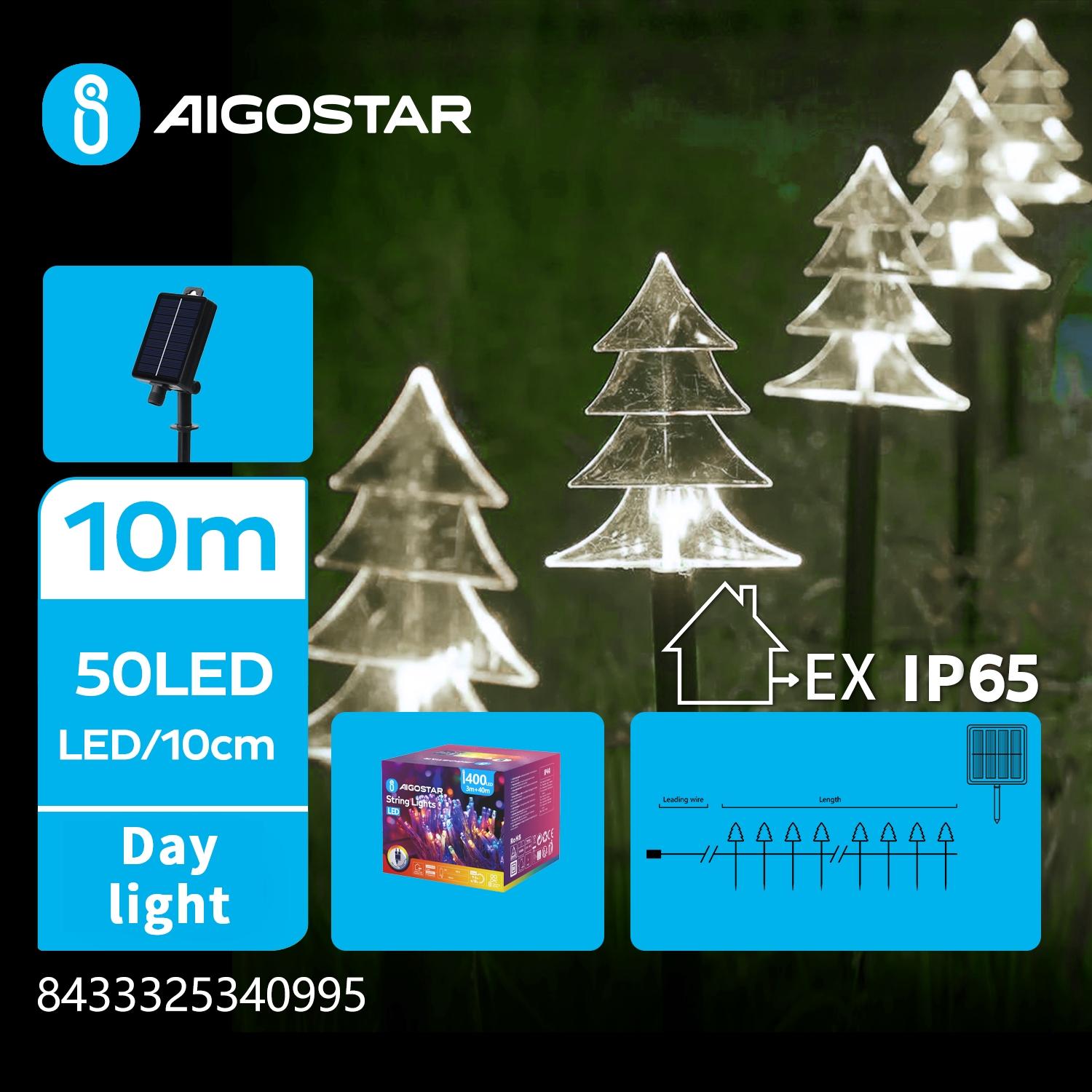 Solar Christmas tree ground-inserted light, white light, 1m