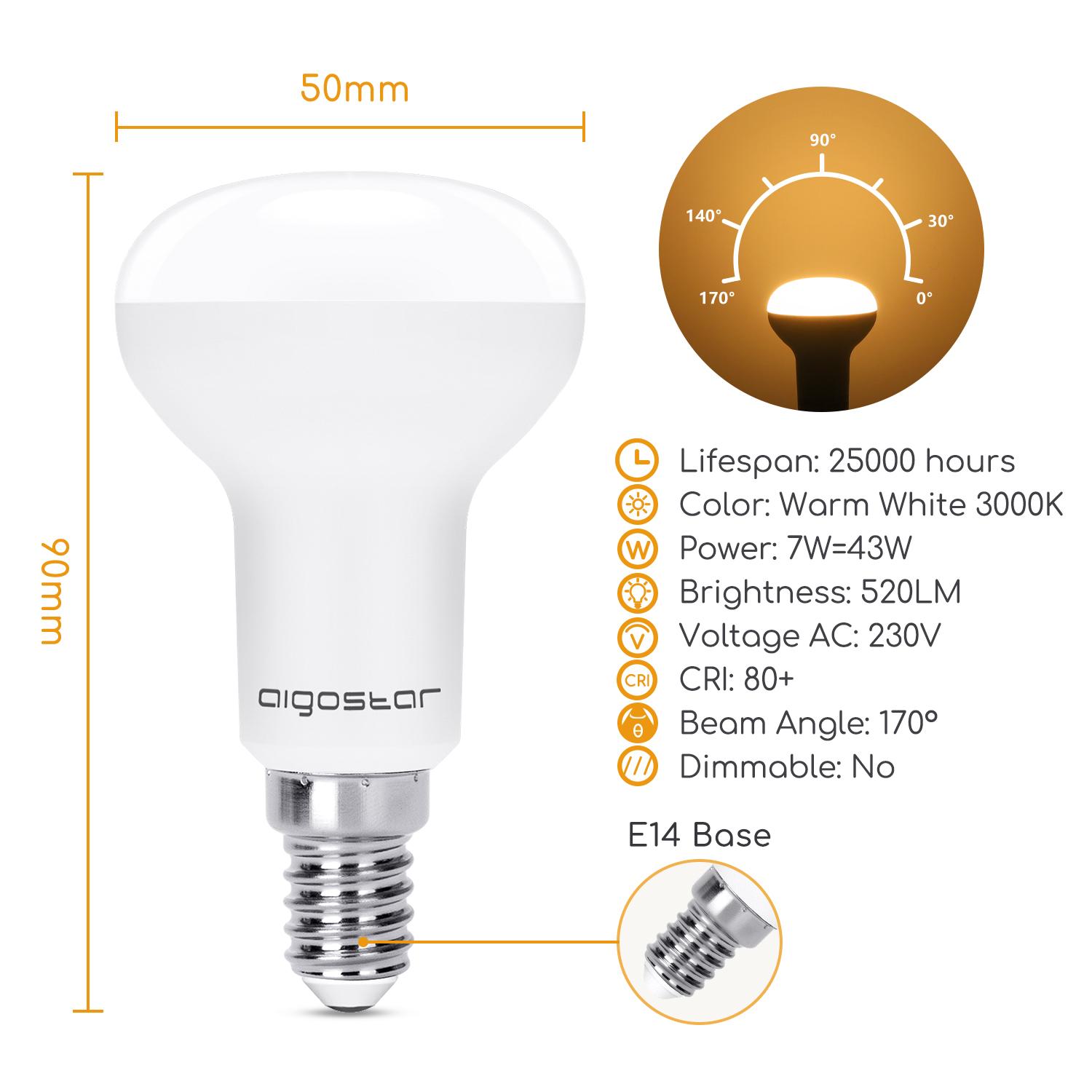 LED R50 E14 7W