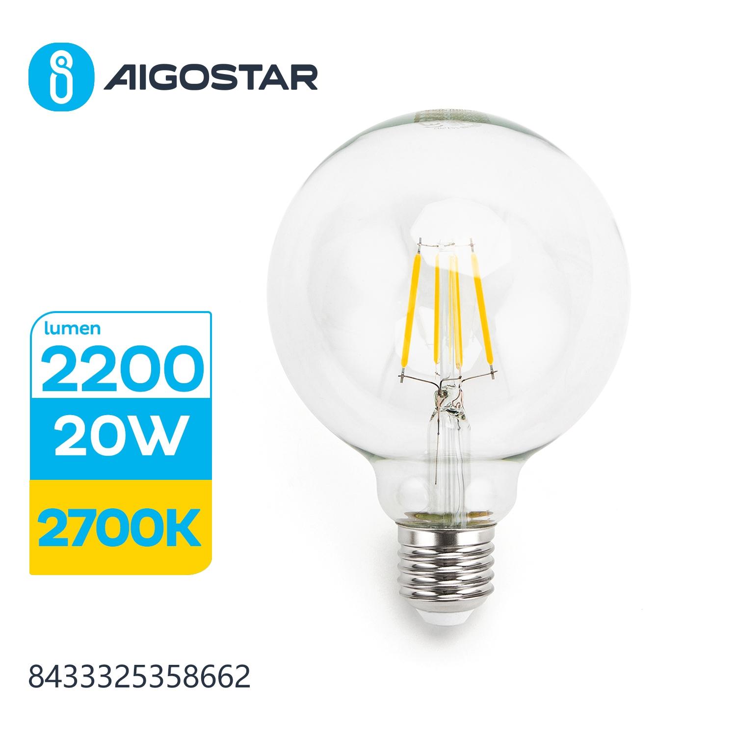 LED Filament Bulb (Clear) G95 E27 20W