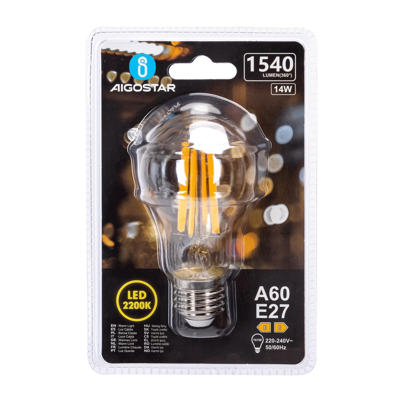 LED Filament Bulb (Amber) A60 E27 14W