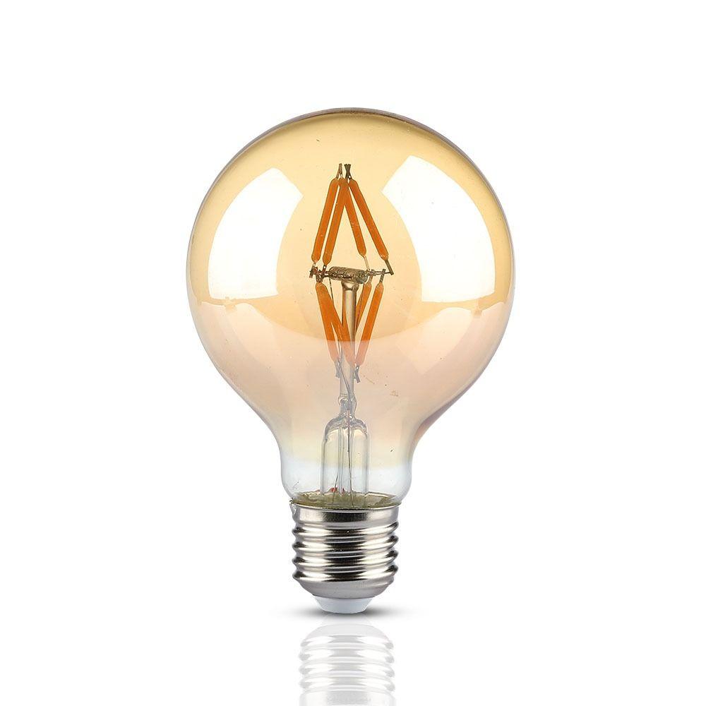 VT-2004 4W G80 LED FILAMENT BULB AMBER GLASS 2200K E27