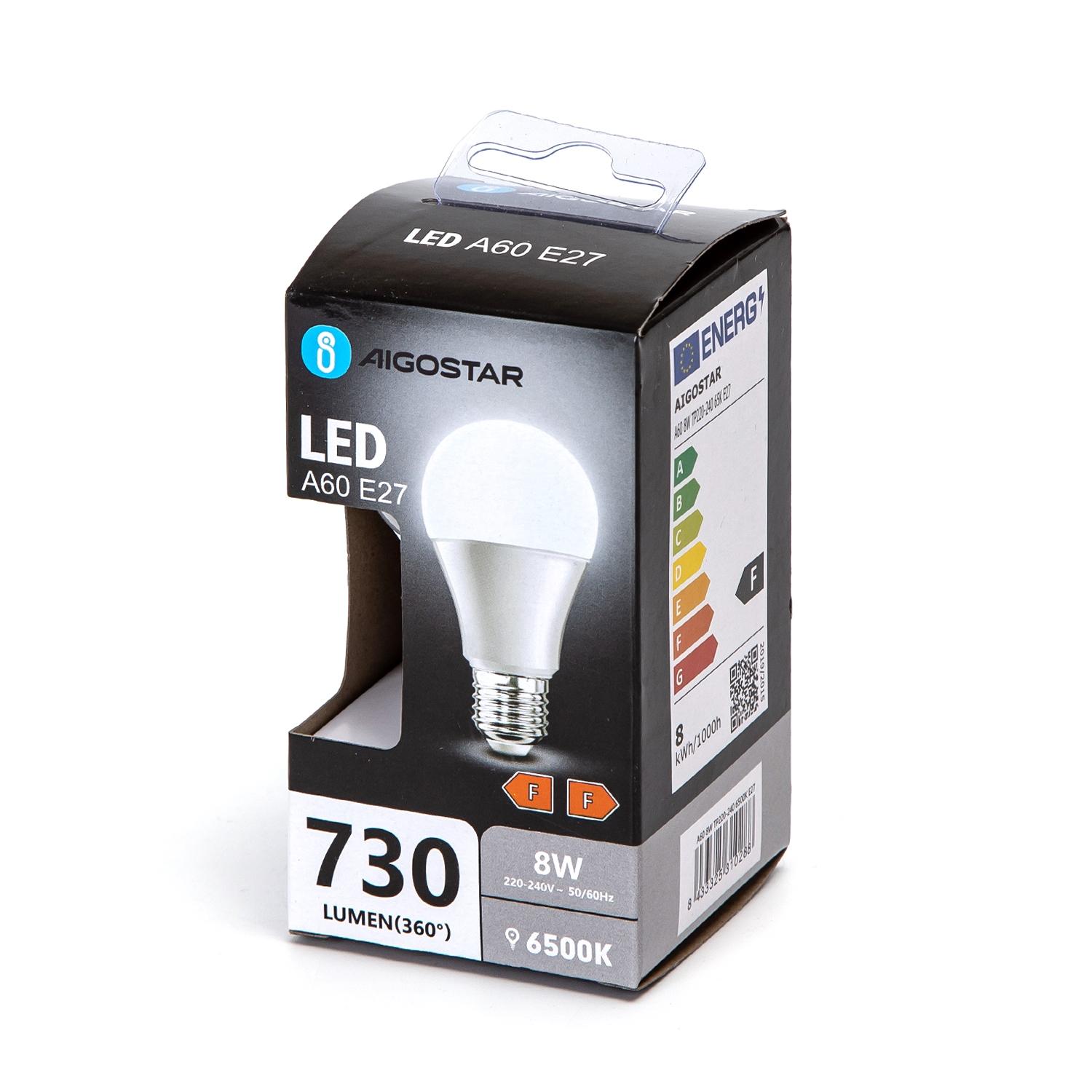 LED E27 A60 8W Barwa Zimna