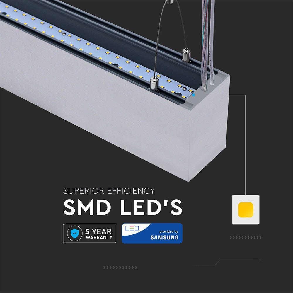 VT-7-60 60W LED LINEAR (UP-DOWN) SUSPENSION LIGHT SAMSUNG CHIP 4000K-SILVER BODY