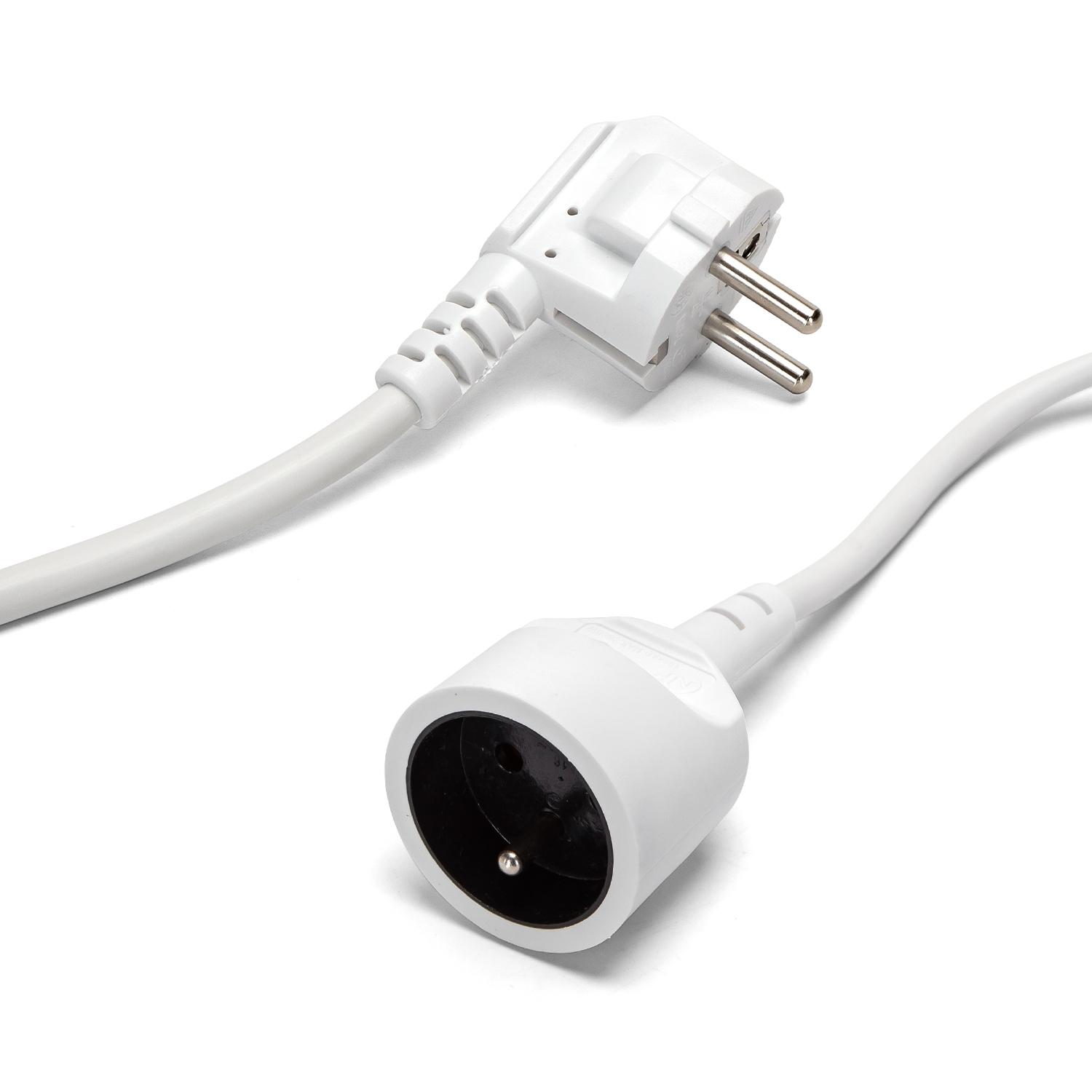 French extension cord 5m white 3G1.5mm2