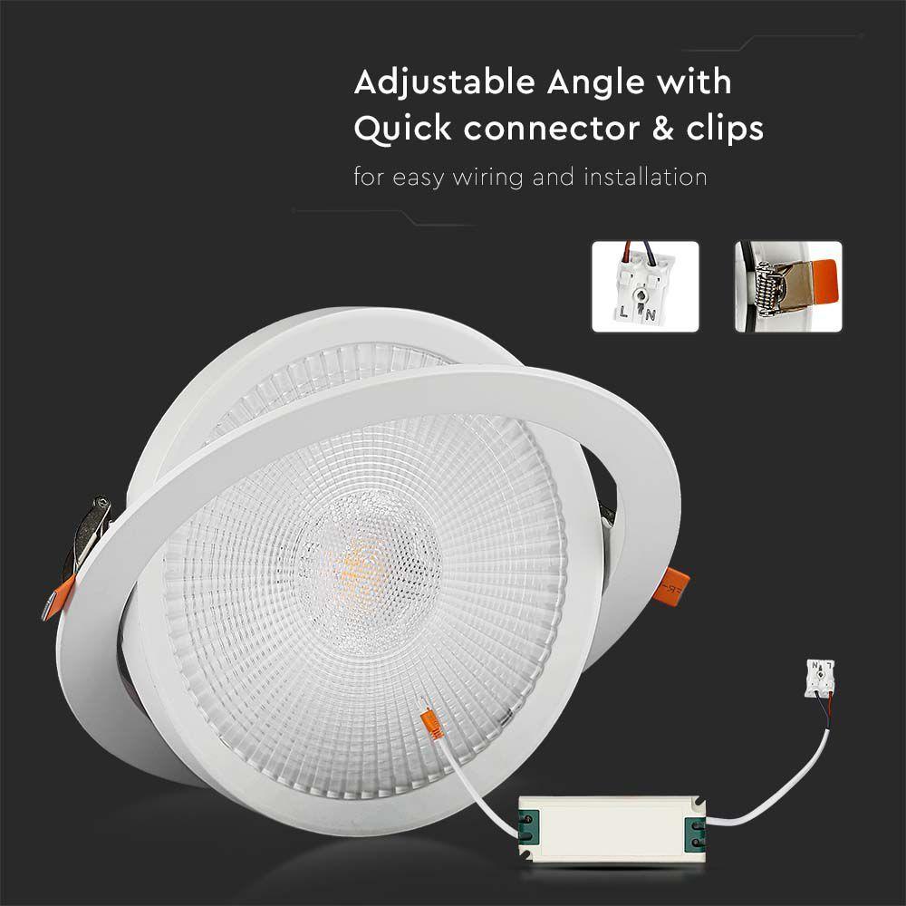 VT-2-20 20W LED DOWNLIGHT SAMSUNG CHIP 6400K 5YRS WTY