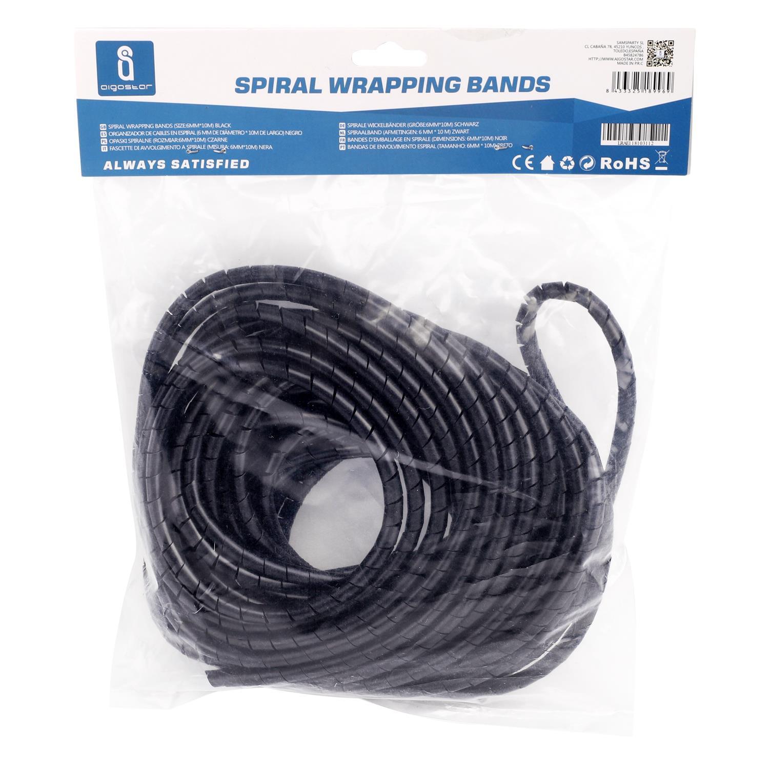 Spiral Wrapping Bands 6mm*10m Black