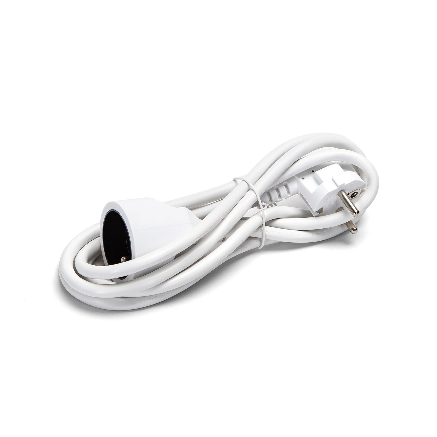 French extension cord 2m white 3G1.5mm2