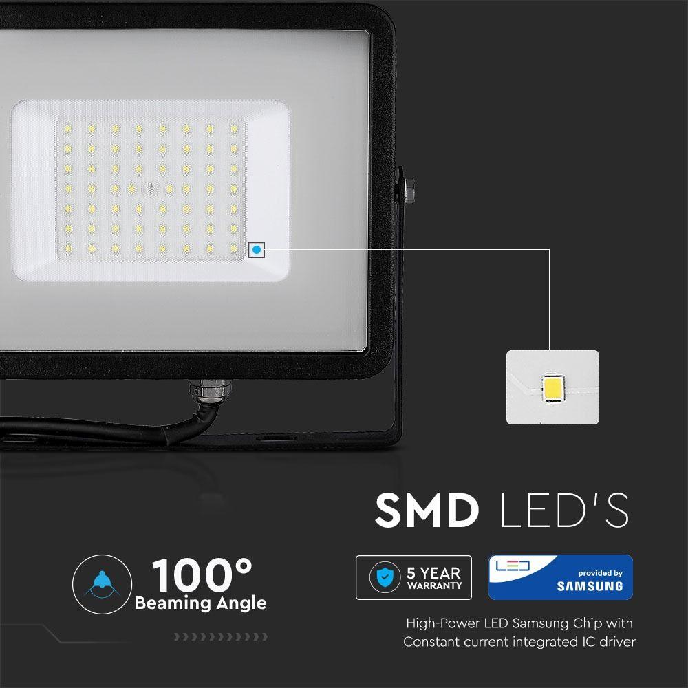 50W Naświetlacz LED SMD, Chip SAMSUNG, Barwa:4000K, Obudowa: Czarna, VTAC, SKU 407