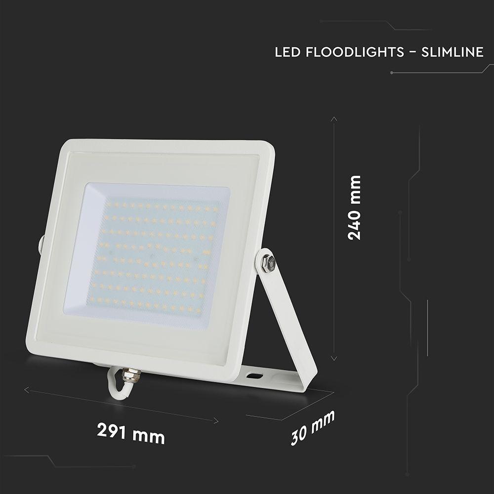 100W Naświetlacz LED SMD, Chip SAMSUNG, Barwa:6500K, Obudowa: Biała, VTAC, SKU 21417