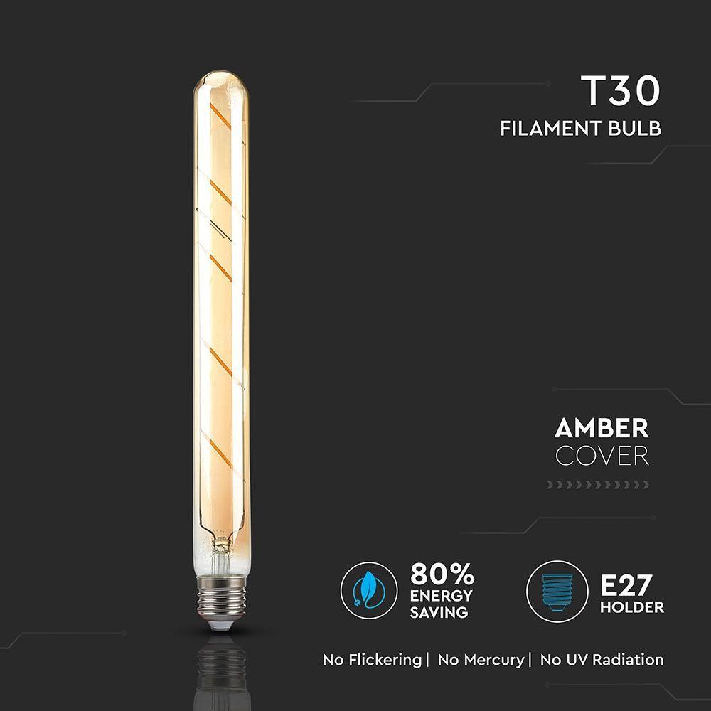 VT-2005 5W T30 LED FILAMENT BULB AMBER GLASS 2200K E27