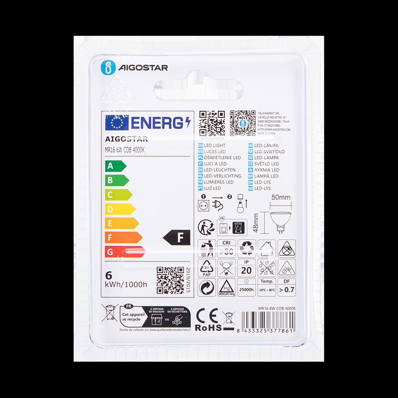 LED A5 MR16 6W COB 4000K