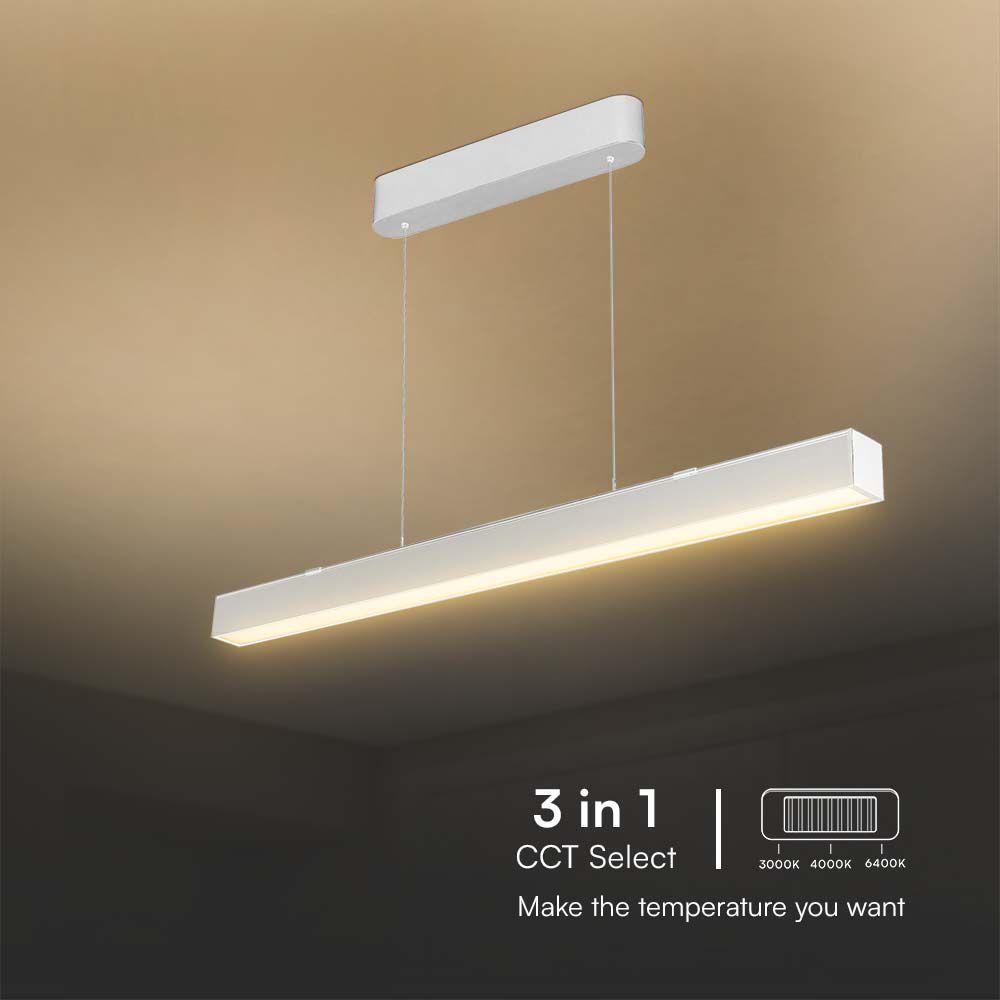 VT-7-44 40W LED LINEAR HANGING SUSPENSION LIGHT-SAMSUNG CHIP-UP & DOWN SYSTEM 3IN1 WHITE BODY