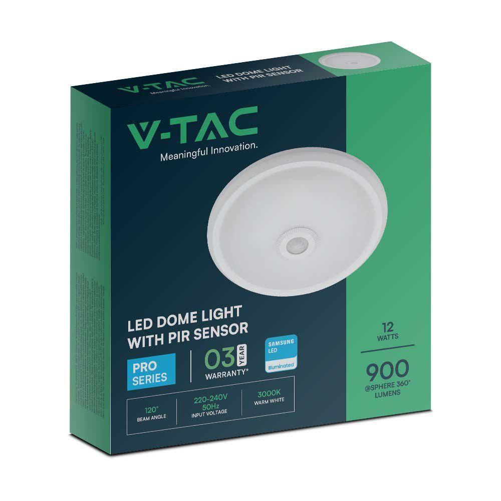 VT-13 12W LED DOME LIGHT WITH SENSOR AND SAMSUNG CHIP 3000K