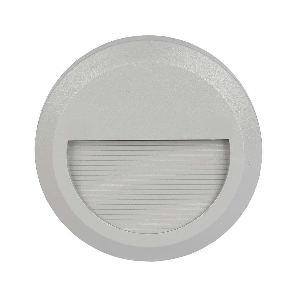 VT-1142 2W LED STEP LIGHT 3000K GREY BODY ROUND