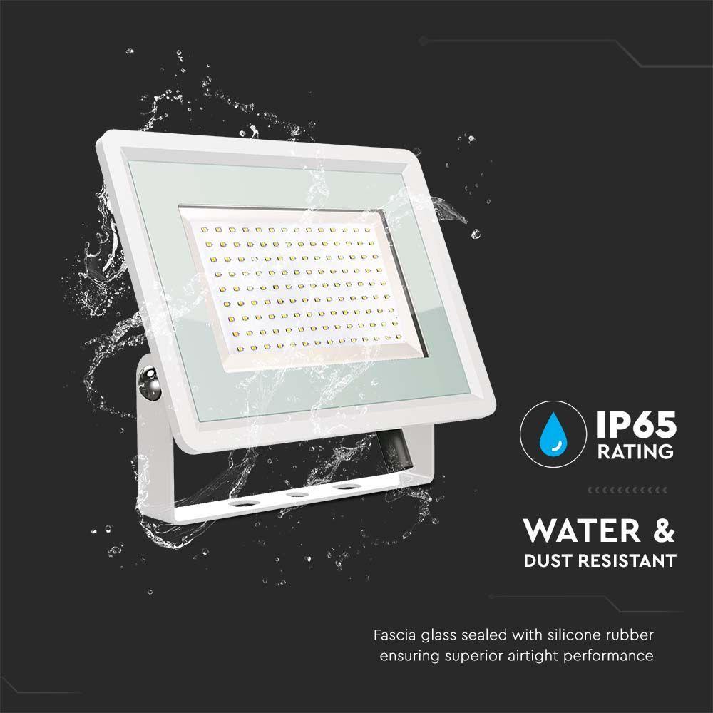 100W Naświetlacz LED, Seria: F-Class, Barwa:3000K, Obudowa: Biała, VTAC, SKU 6724