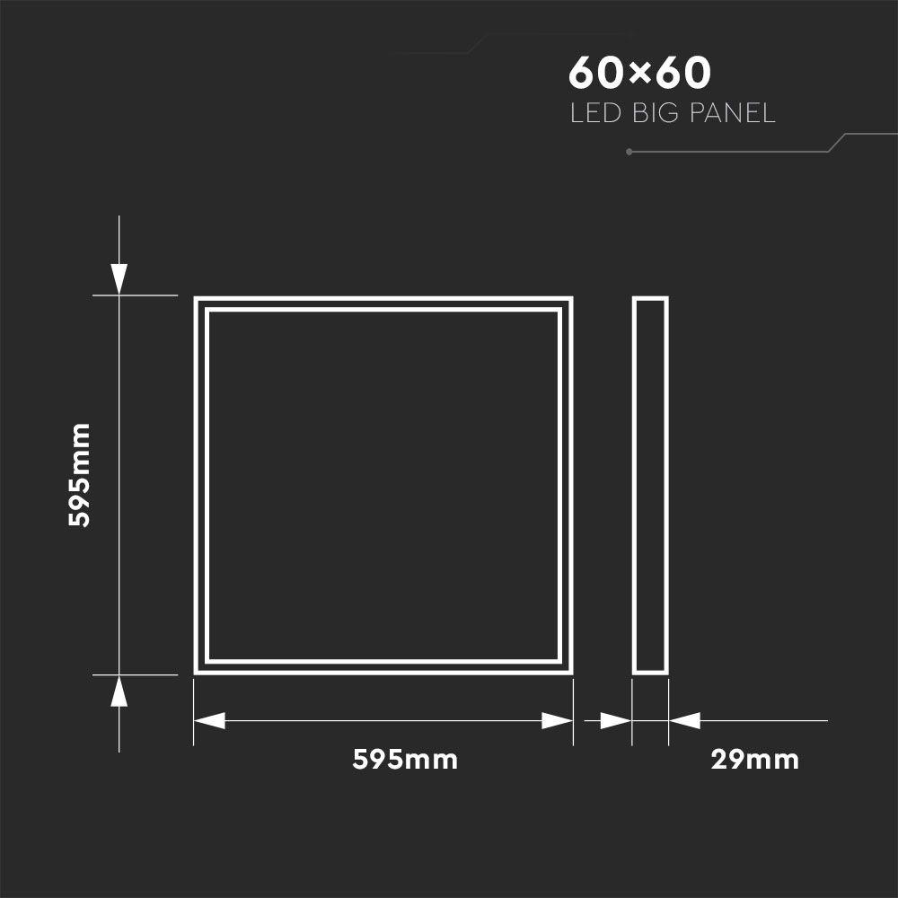 40W Panel LED 600x600mm, Barwa: 3w1, Opakowanie:6 szt. , VTAC, SKU 6605