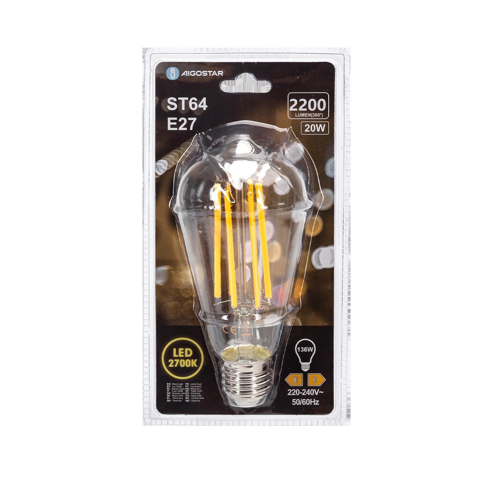 LED Filament Bulb (Clear) ST64 E27 20W