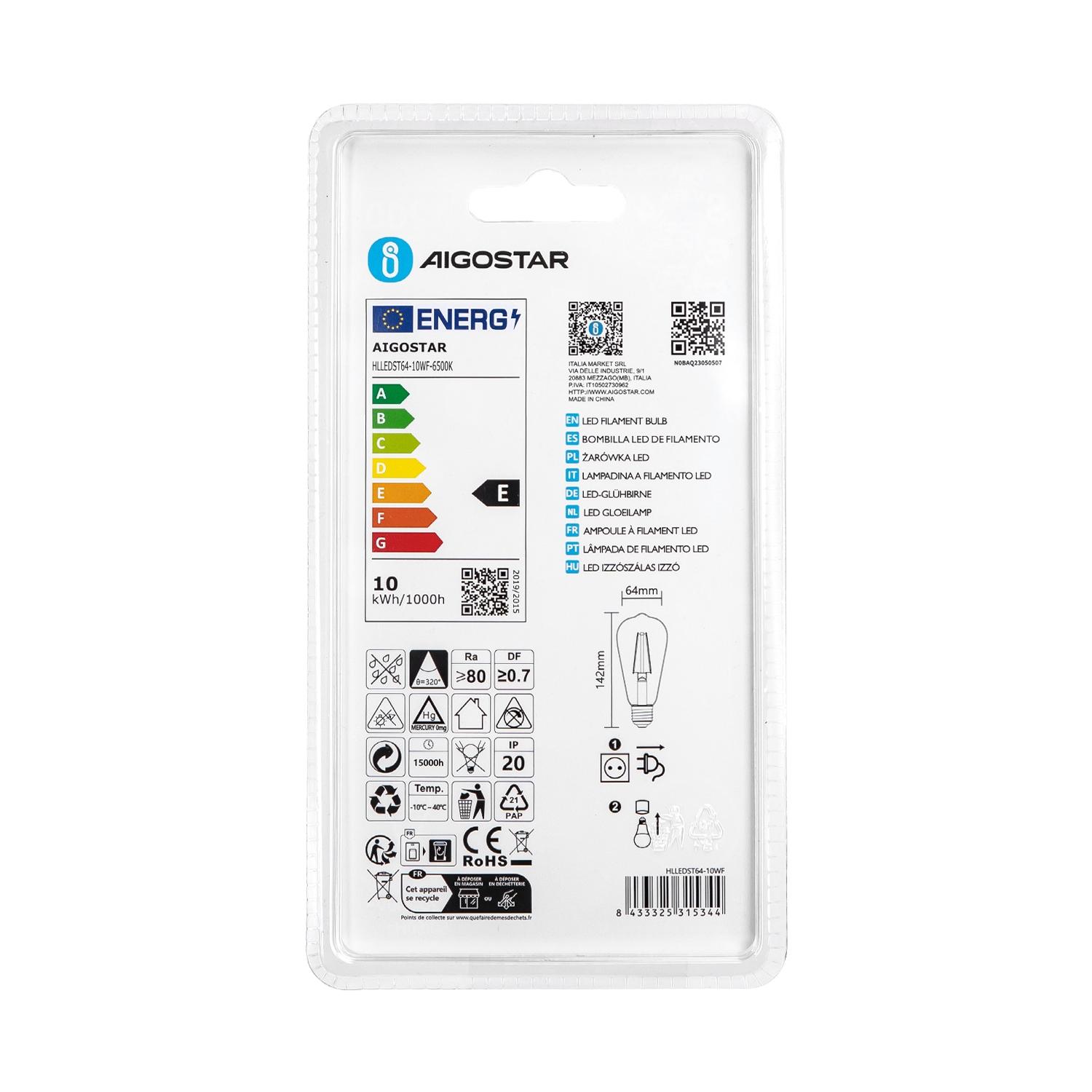 Mlecznobiała żarówka LED ST64 E27 10W