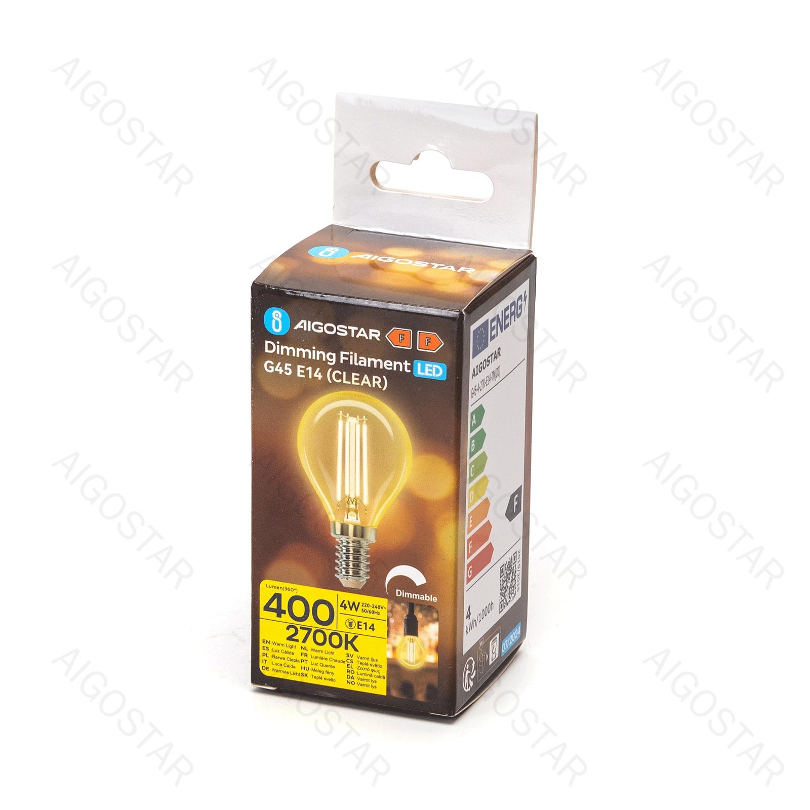 LED dimming filament G45 E14 4W 2700K