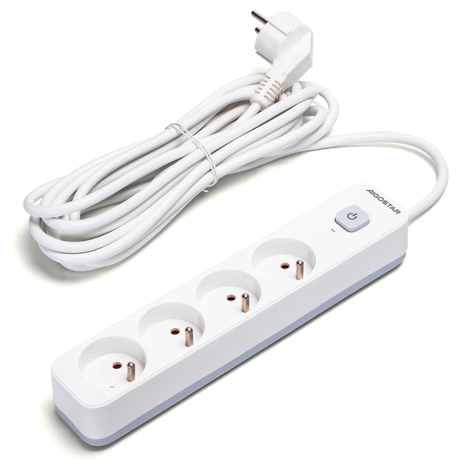 Power strips 4-way 5m H05VV-F 3G1.0m㎡ White and Gray