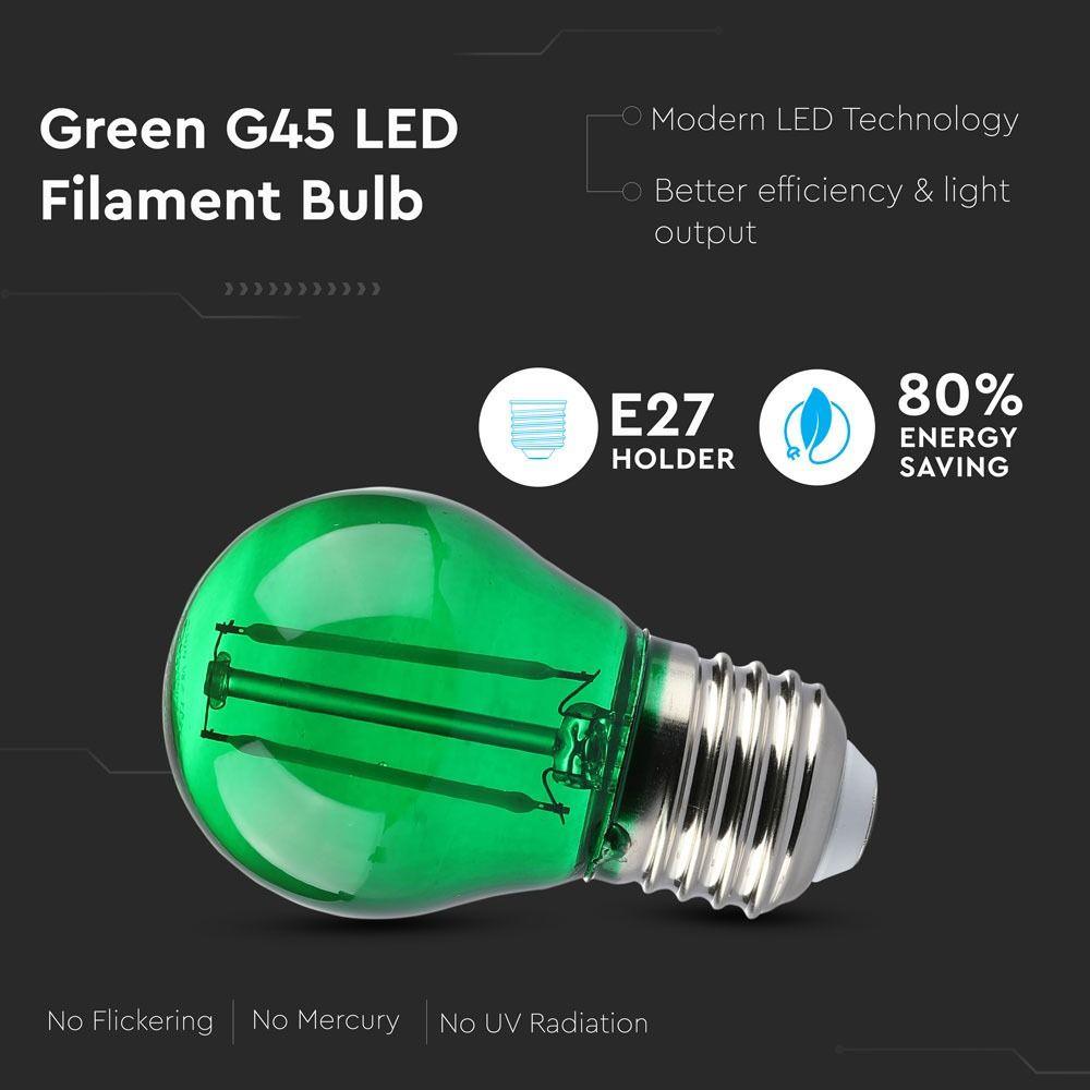 VT-2132 2W G45 LED GREEN COLOR FILAMENT BULB E27