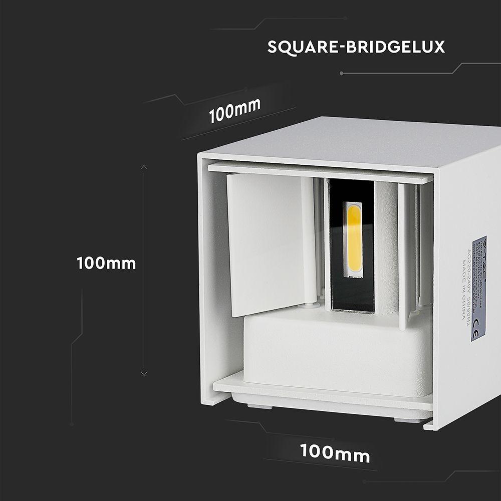 VT-759 5W WALL LAMP BRIDGELUX CHIP 3000K WHITE SQUARE