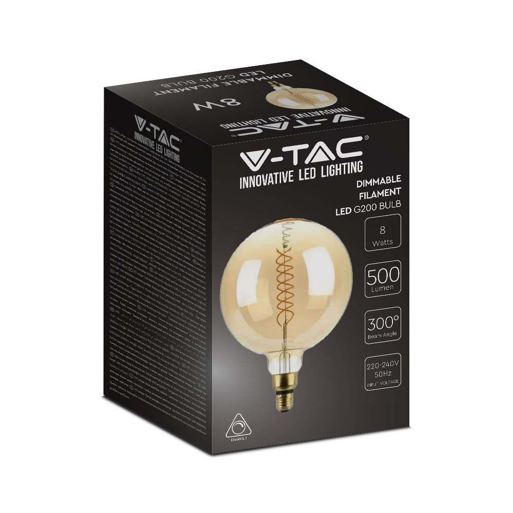 VT-2158D 8W G200 LED FILAMENT BULB 1800K E27 DIMMABLE