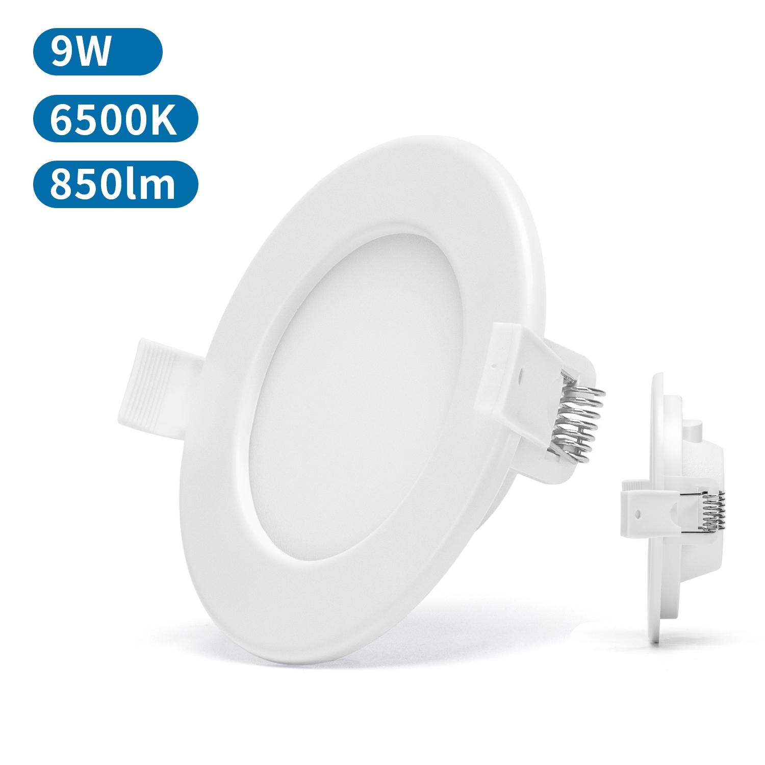 E6 LED Ultra-thin Flush-mounted Round Downlight 9W White Light