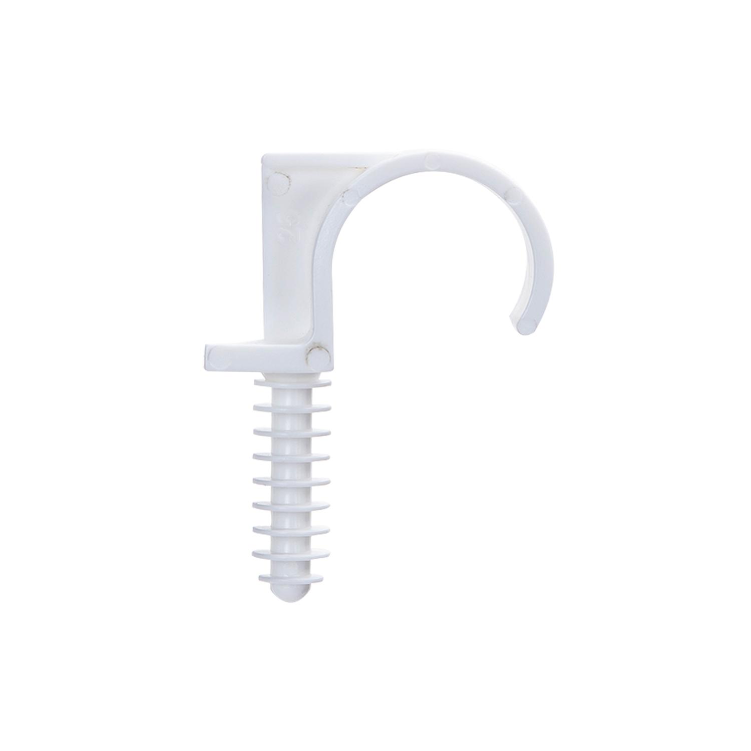 Single-hook PVC pipe clamp with expansion screw, Φ 25mm