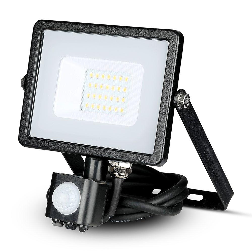 VT-20-S 20W SMD PIR SENSOR FLOODLIGHT SAMSUNG CHIP 6400K BLACK BODY