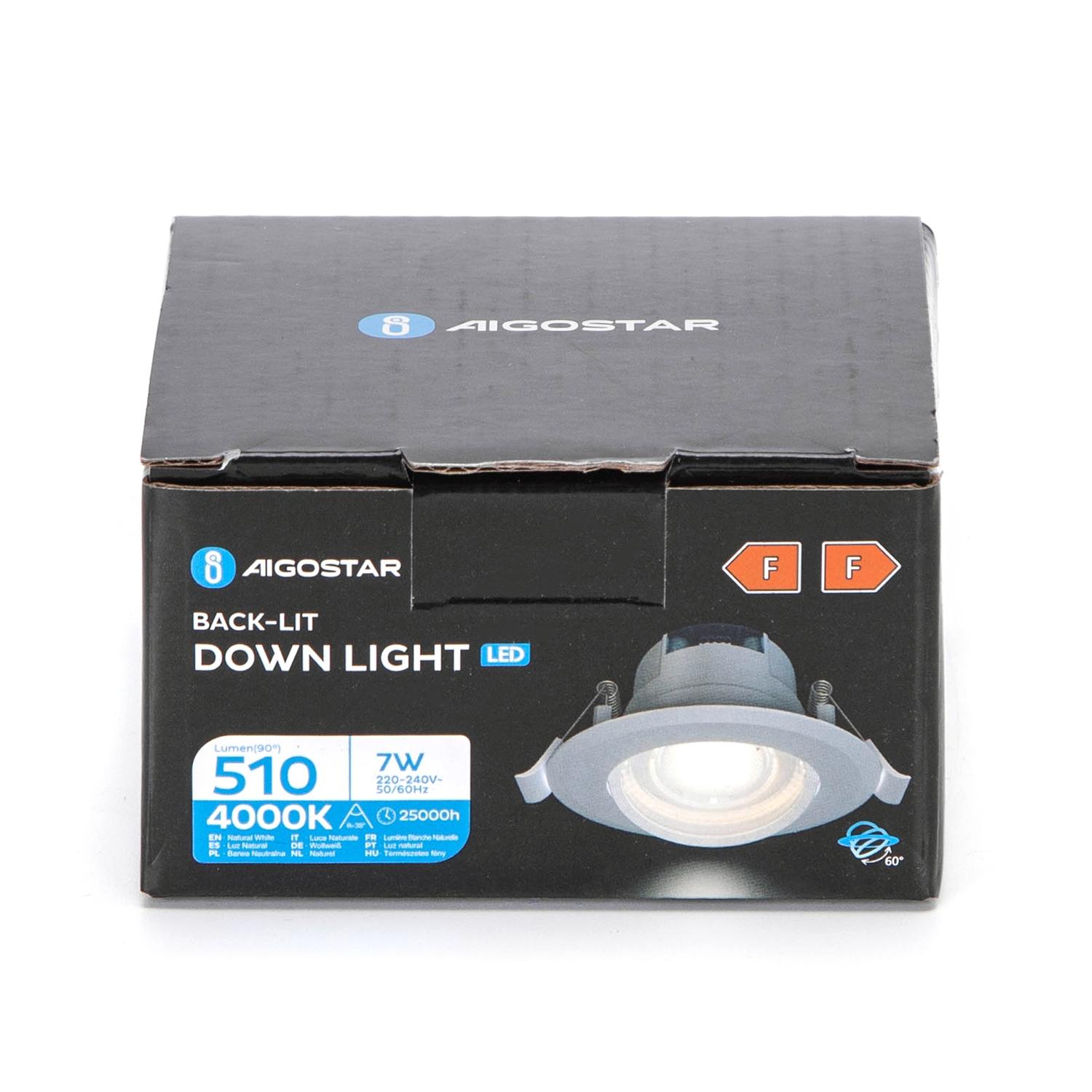 Okrągły downlight podtynkowy LED z regulowanym kątem 7W Światło naturalne