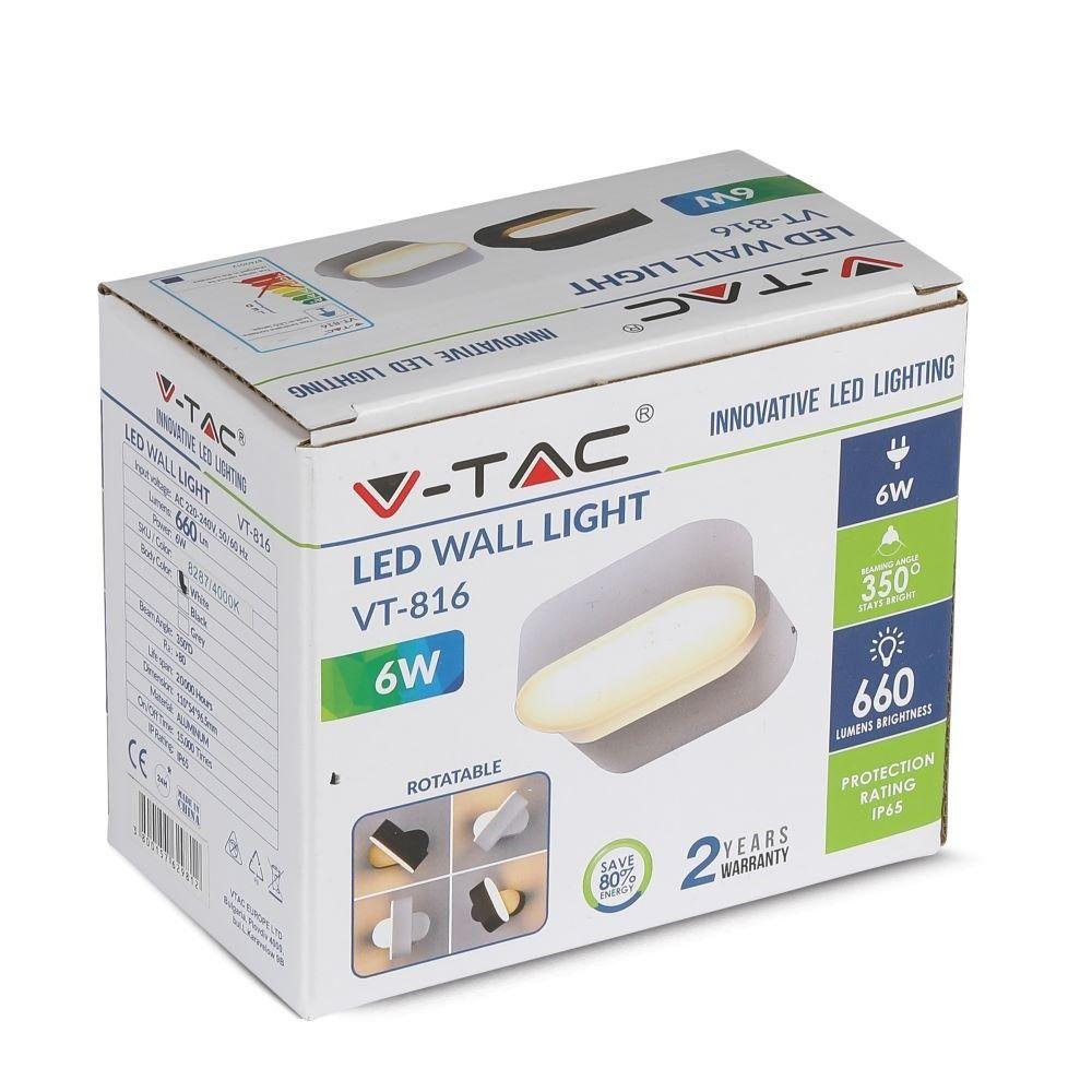 VT-816 6W ROTATABLE LED WALL LIGHT(1 HEAD) 3000K -WHITE BODY