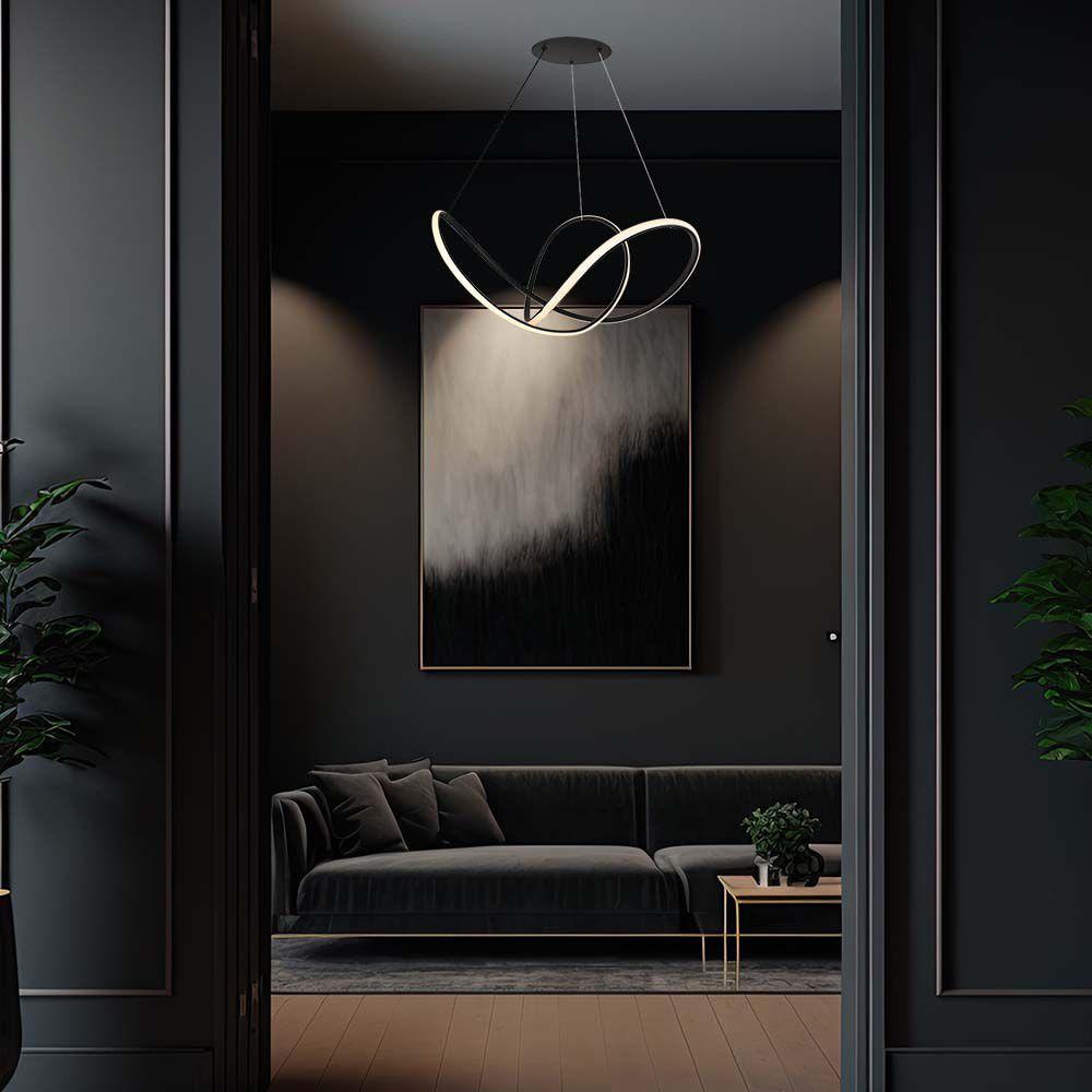 VT-7919 49W LED DECORATIVE HANGING LIGHT D:70xH120CM 3000K BLACK BODY