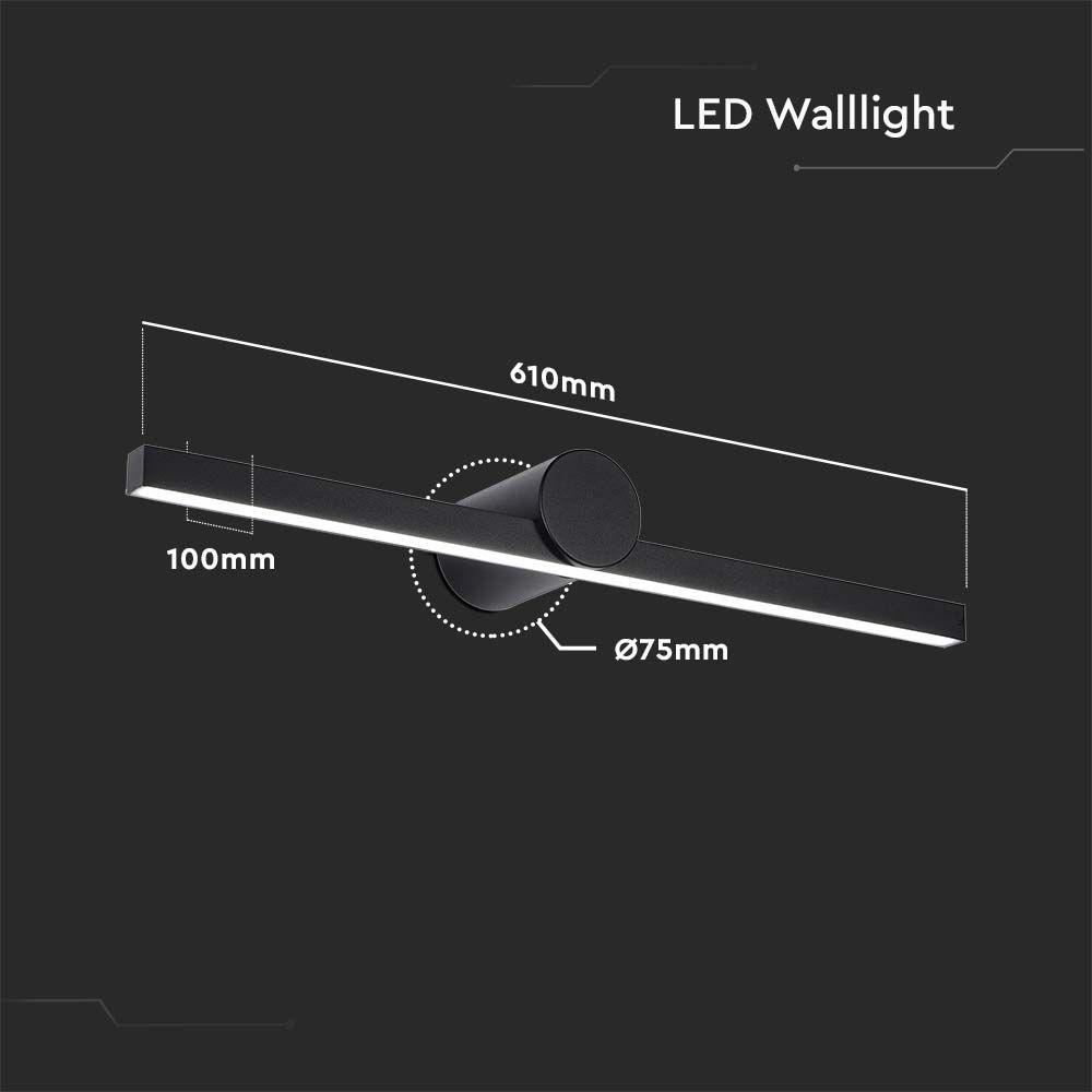 12W Kinkiet LED, Lustra - obrazy, Czarny, Barwa: 3000K, VTAC, SKU 405831