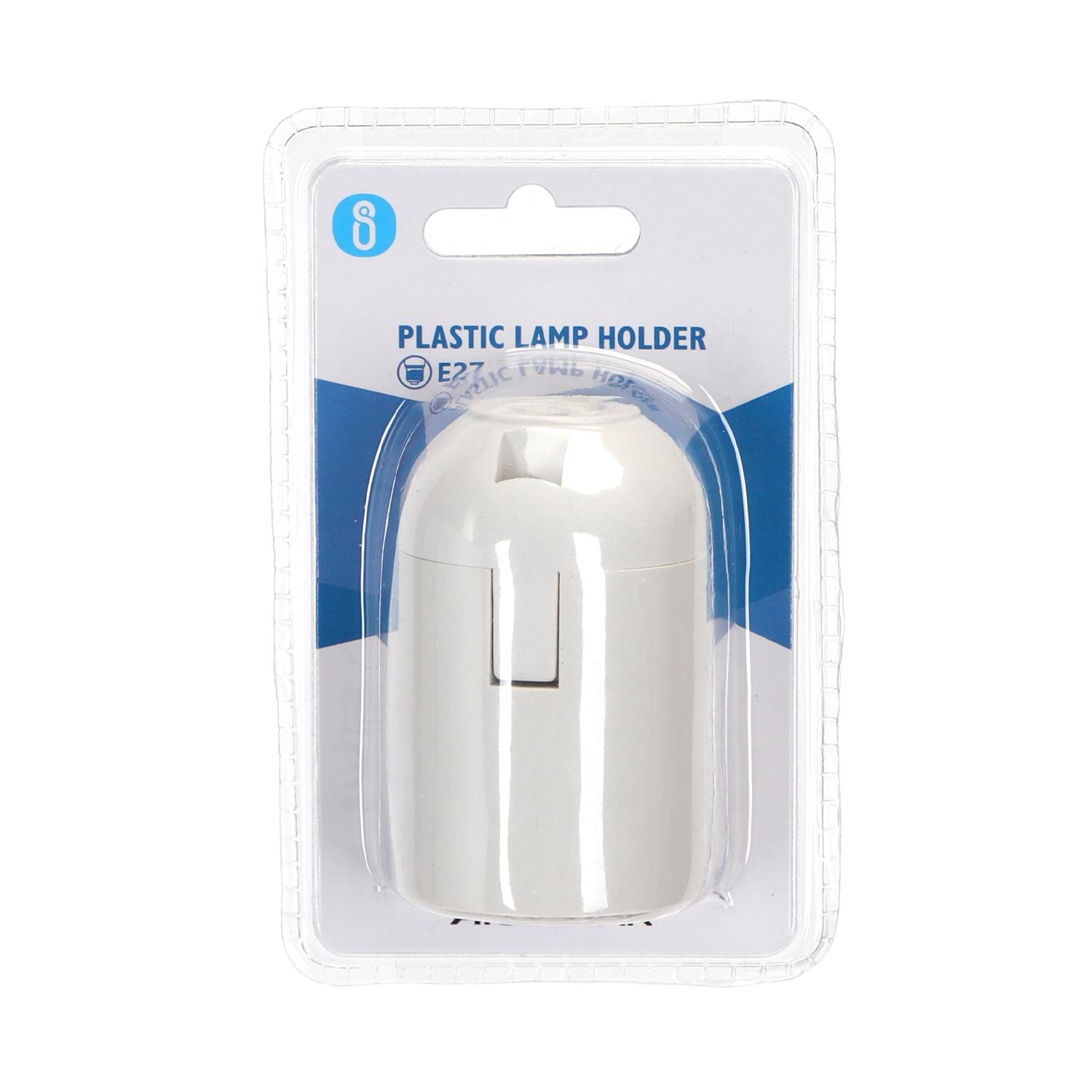 E27 Plastic Spring Terminal Lamp Holder White