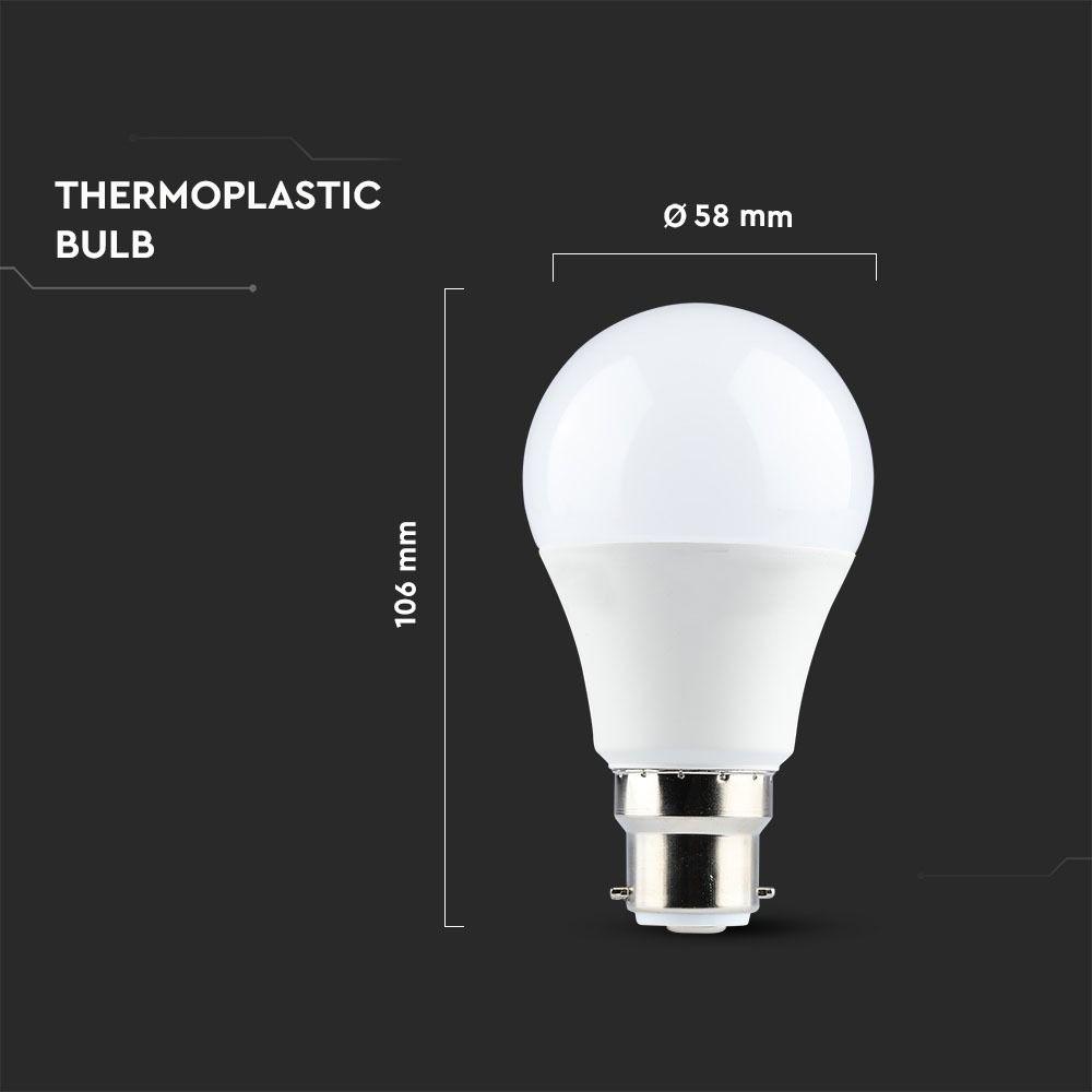 VT-229 9W A58 PLASTIC BULB SAMSUNG CHIP 3000K B22