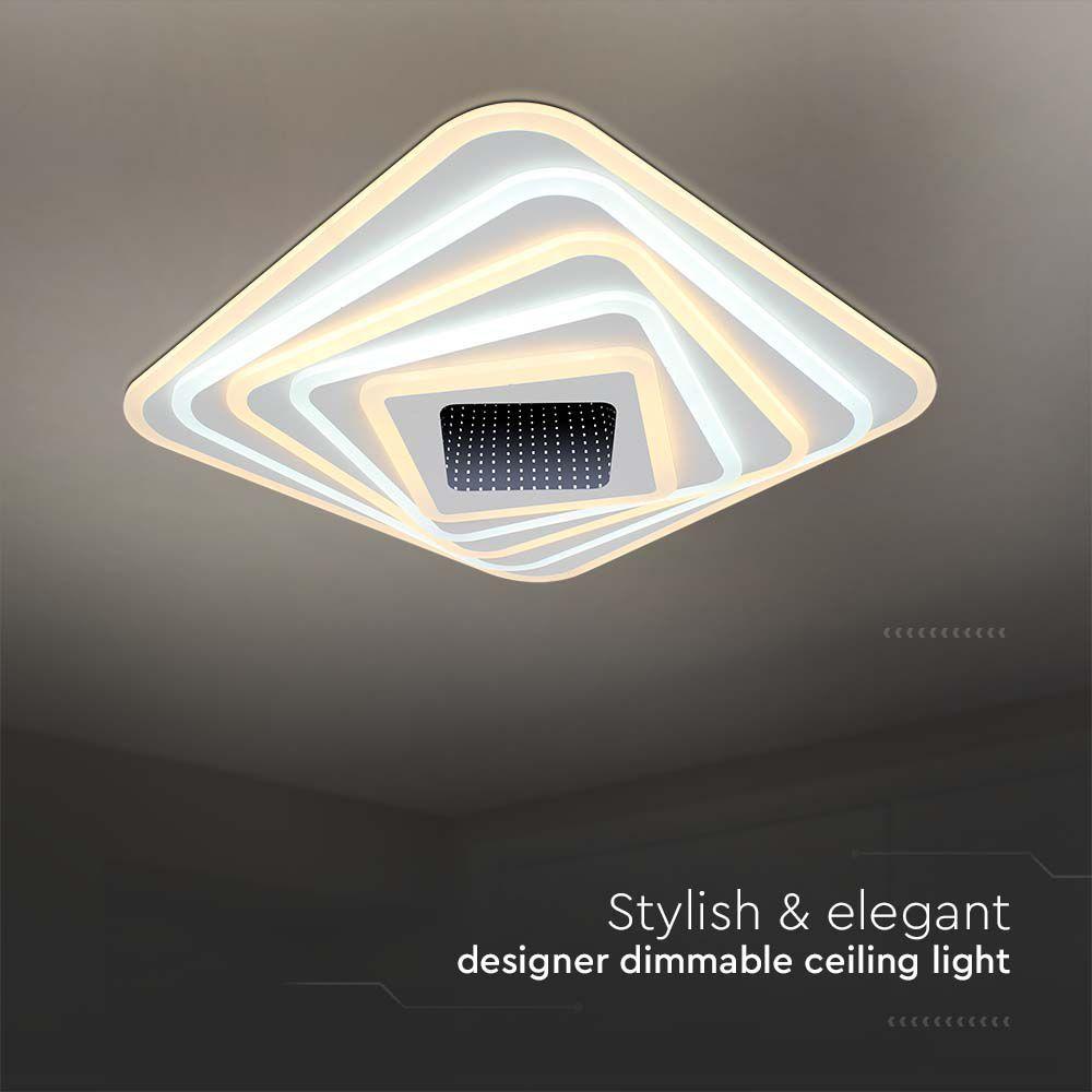 VT-7958 150W LED SMART DECORATIVE CEILING LAMP 50x50x7CM 3IN1 DIMMABLE+REMOTE CONTROL