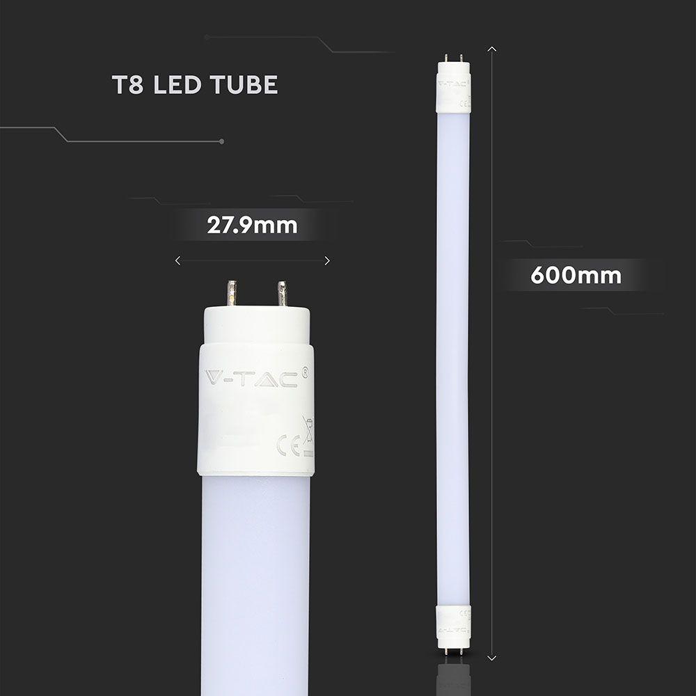 7W Świetlówki LED T8 60cm, Barwa:3000K, Trzonek:G13, Skuteczność 160lm/W, VTAC, SKU 6474