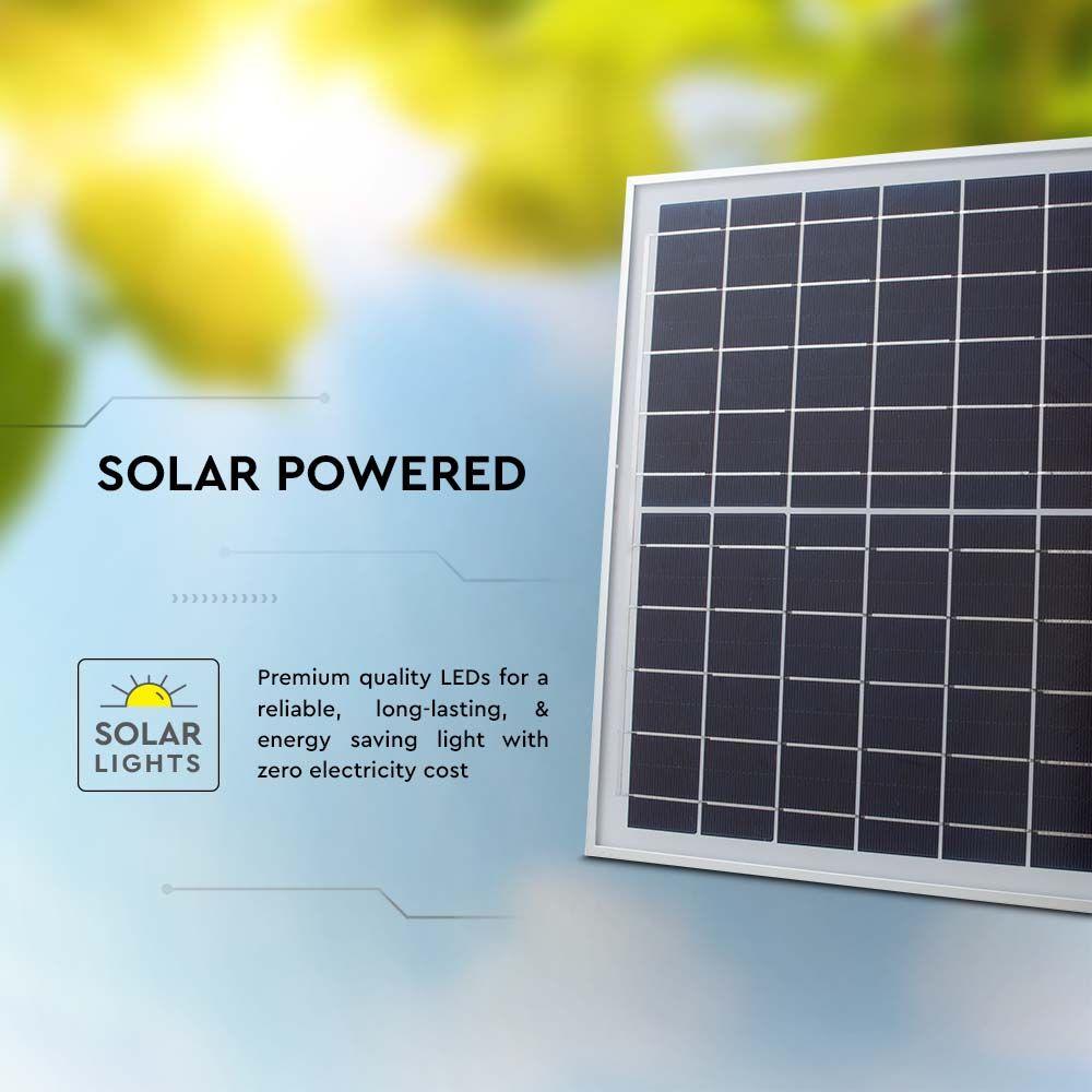 VT-25W 12W SOLAR PANEL WITH LED FLOODLIGHT 4000K WHITE BODY