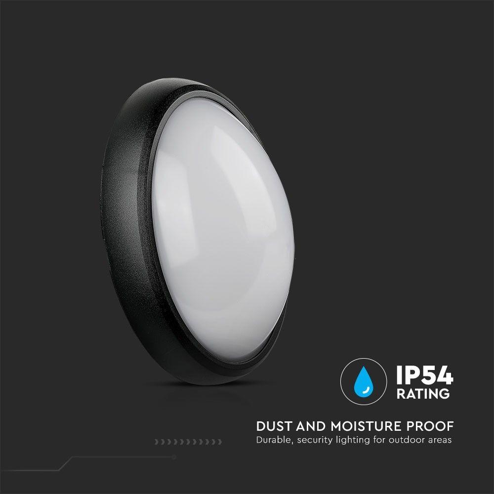 VT-8016 12W FULL OVAL IP54 DOME LIGHT 4000K BLACK BODY