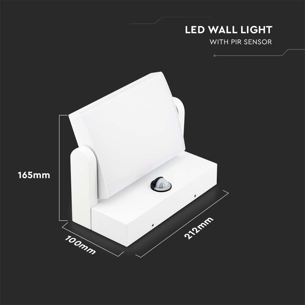 VT-11020S 17W LED WALL LIGHT SENSOR 3000K WHITE BODY IP65