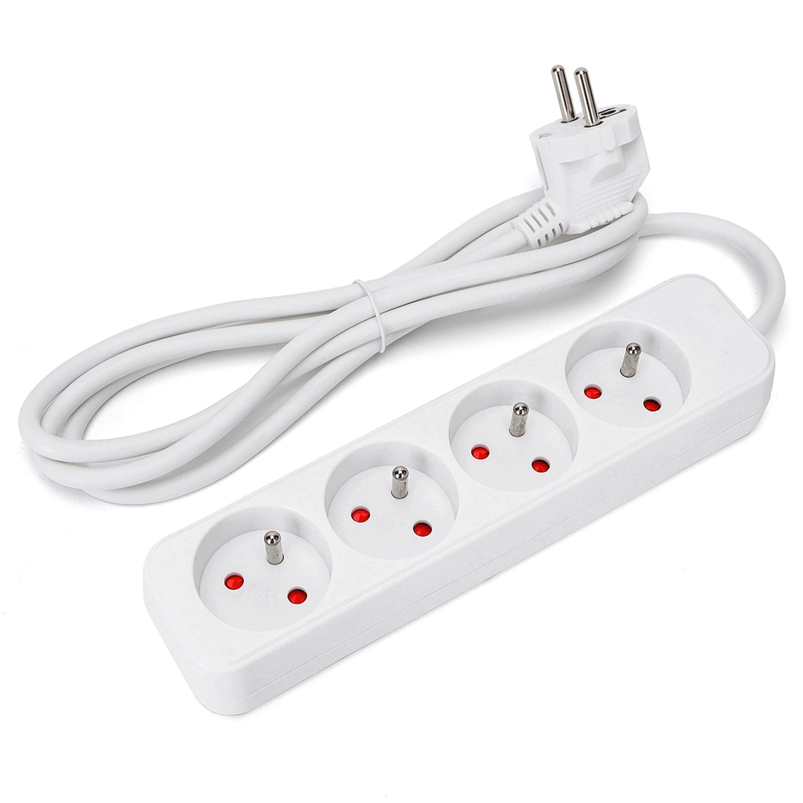 Power strips 4-way 1.5m H05VV-F 3G1.0m㎡ White