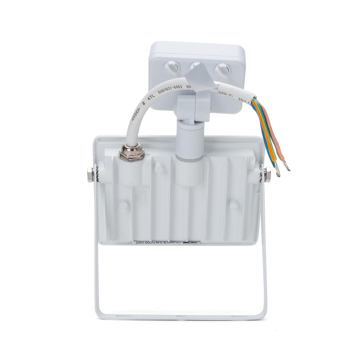 LED Slim Floodlight with Sensor White 20W (Die-casting)