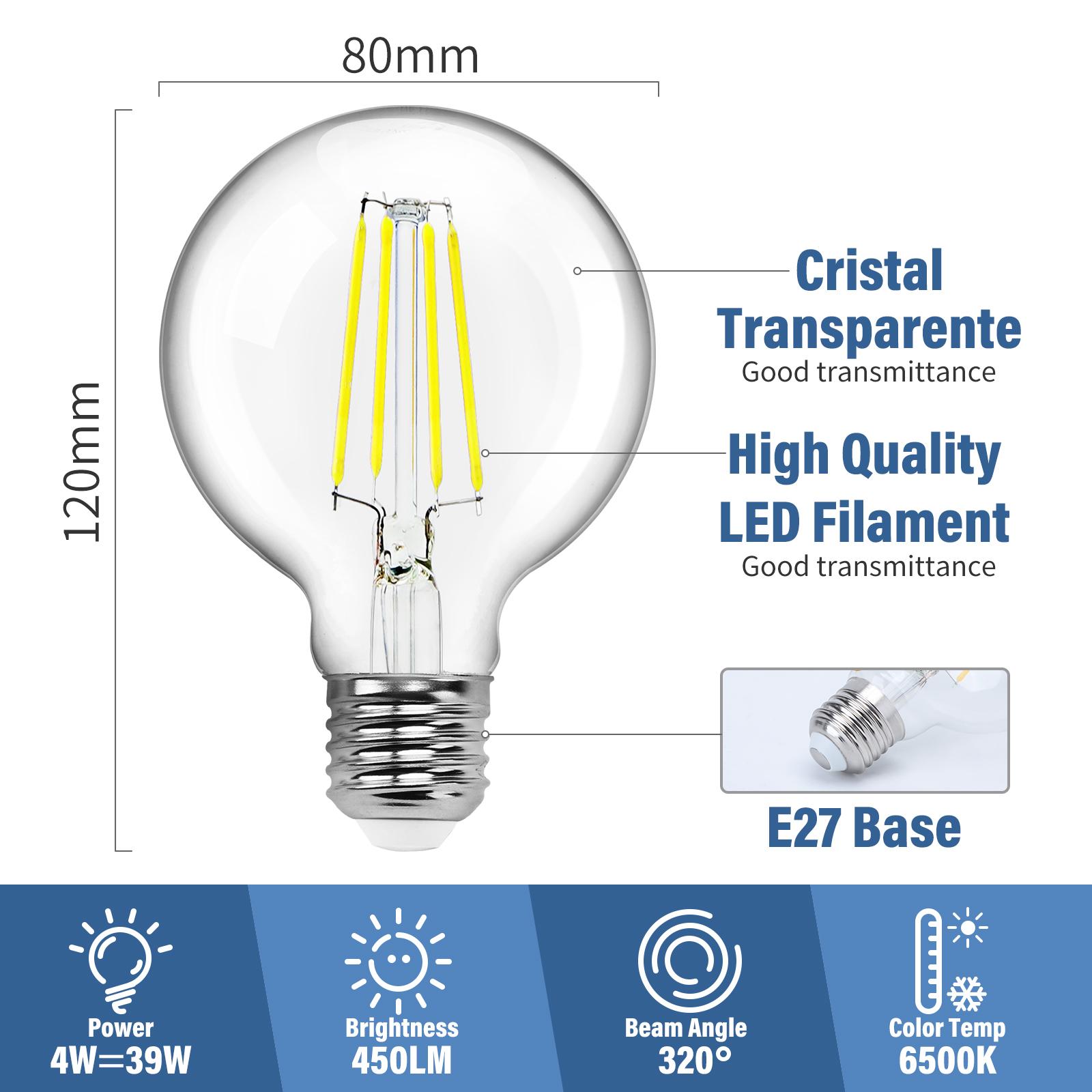 LED filament lamp G80