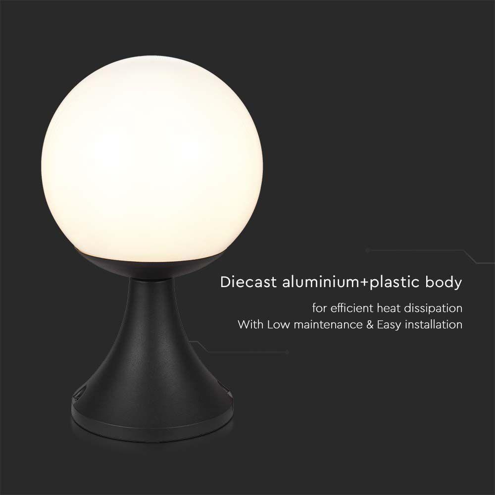 VT-1230 STAND LAMP(1*E27)-MATT BLACK-OPAL PLASTIC BALL