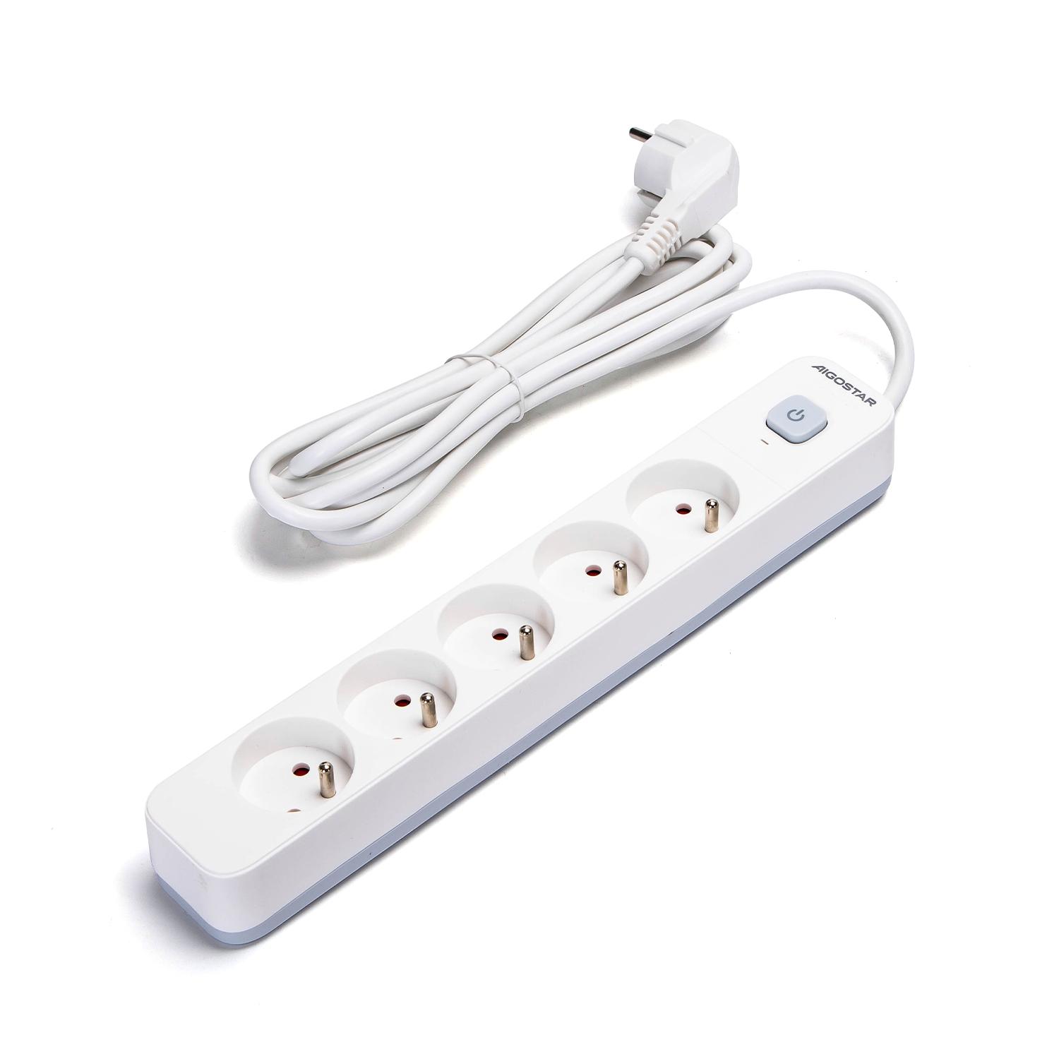 Power strips 5-way 3m H05VV-F 3G1.0m㎡ White and Gray