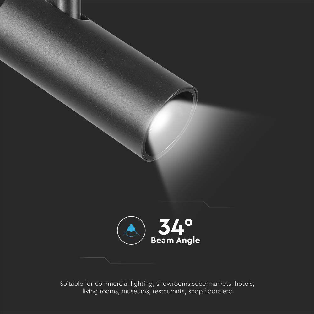 20W Lampa na Szynoprzewód SLIM MAGNETIC, Barwa: 4000K, Obudowa: Czarna , VTAC, SKU 10254