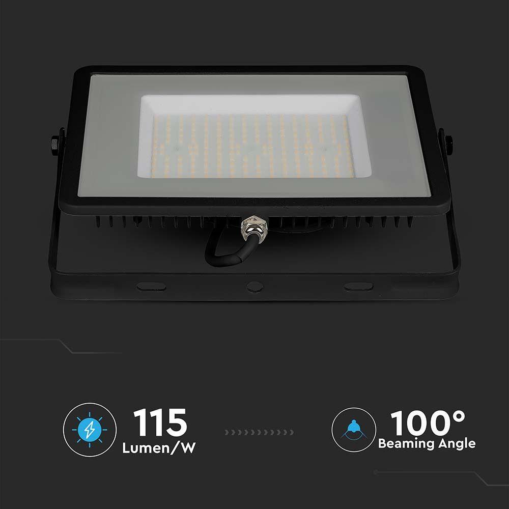 VT-106 100W SMD FLOODLIGHT SAMSUNG CHIP 6500K BLACK BODY GREY GLASS