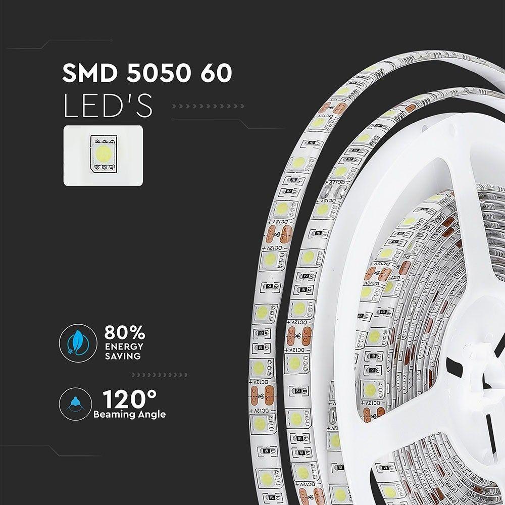 VT-5050-60 10.8W LED STRIP LIGHT 6000K IP65 (5M/ROLL)(PRICE PER M)